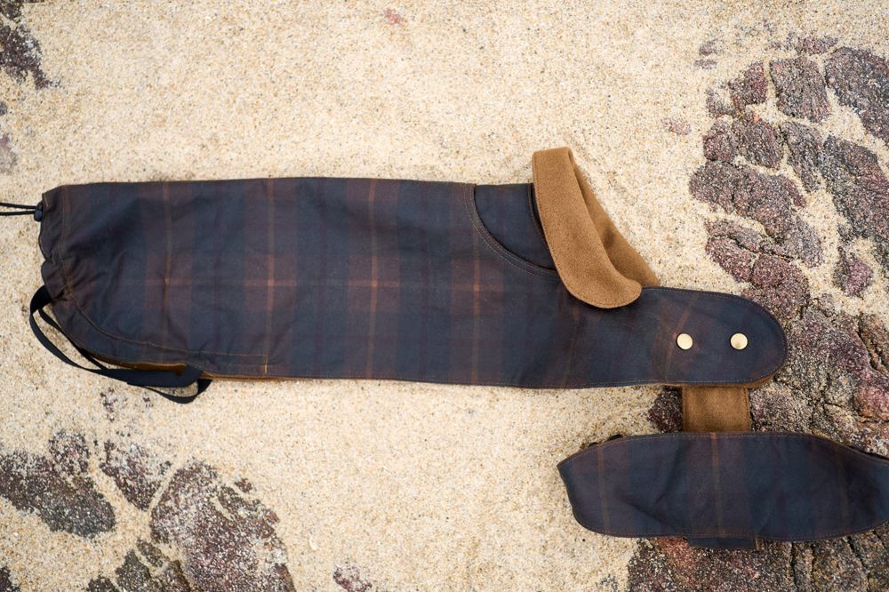 Dog raincoat, flat lay, brown